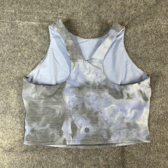 Athleta Conscious Crop A-C Cup Bra Womens Small Striped Purple Blue Gray - Picture 6 of 7